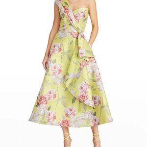 Theia - Gail Floral-Print One-Shoulder Dress